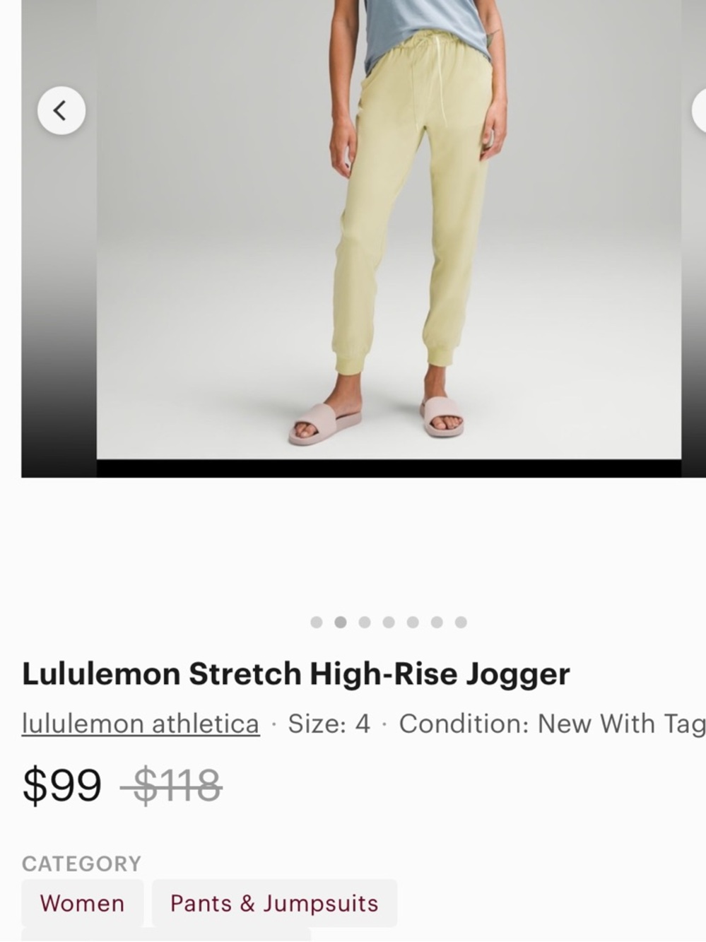 NWOT High-Rise Jogger Pants in Finch Yellow